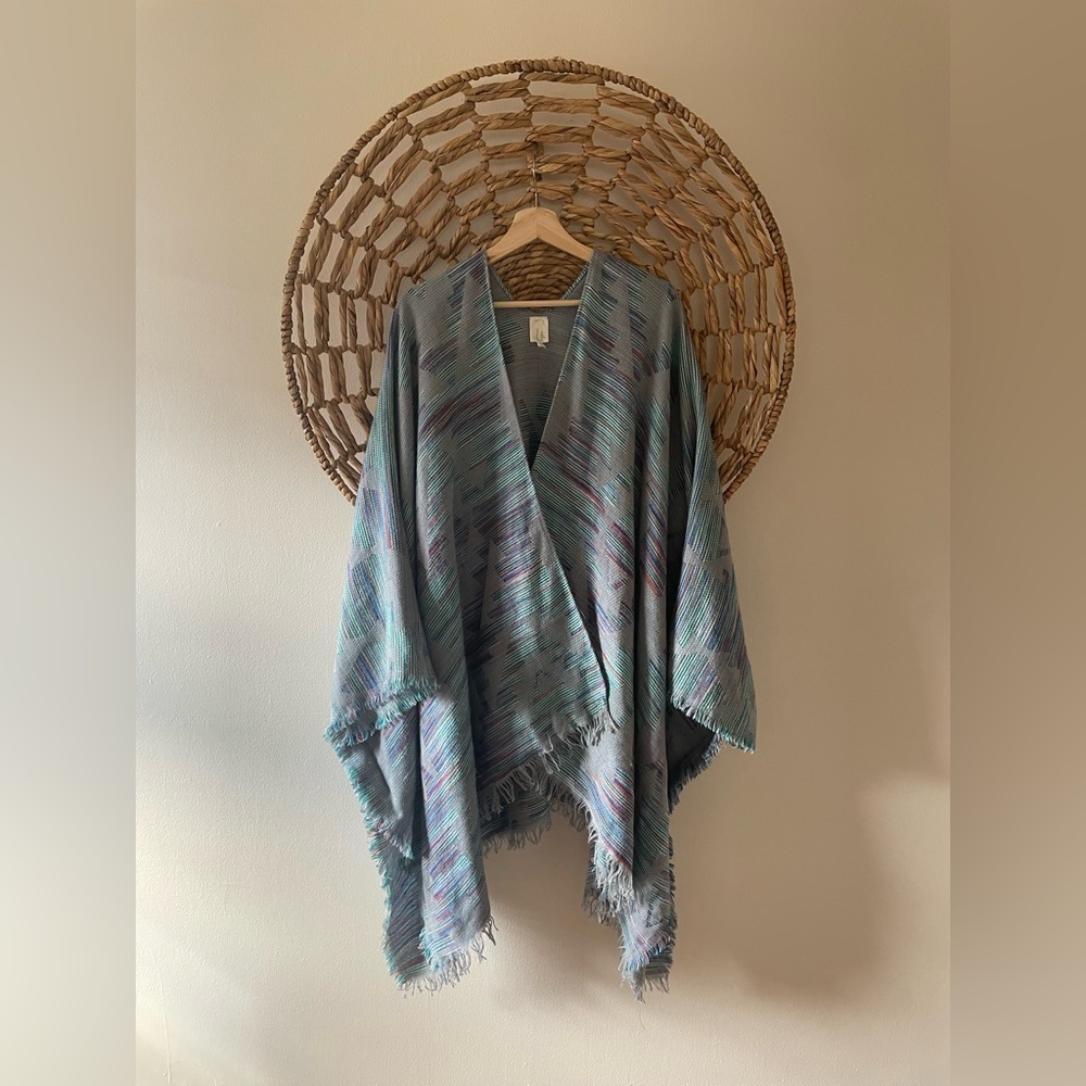 Francesca’s Multicolor Fringe Poncho